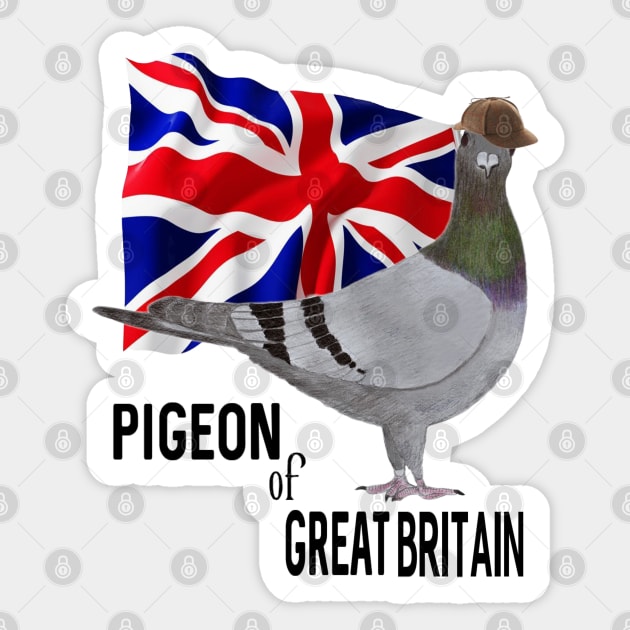 Pigeon of Great Britain Sticker by KC Morcom aka KCM Gems n Bling aka KCM Inspirations